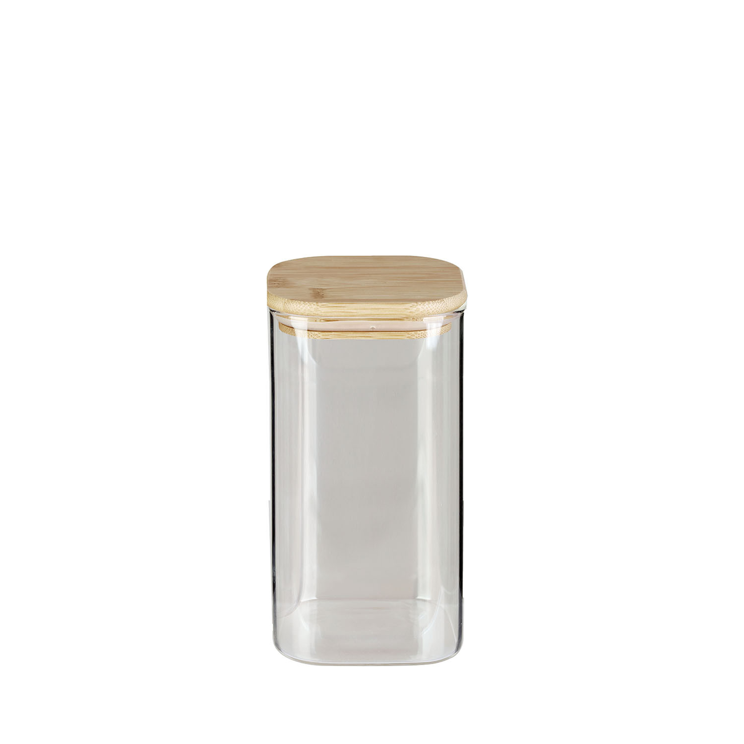 Bérard Vorratsglas mit Bambusholz-Deckel, 1,3 Liter quadratisch