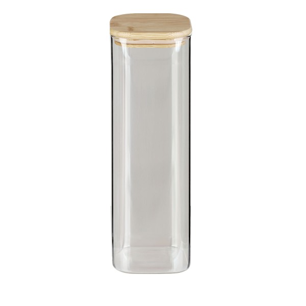 Bambusholz-Deckel, quadratisch, Vorratsglas mit Bérard 2,1 Liter